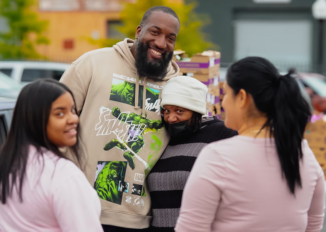 CEO Brandon Phillips with community members